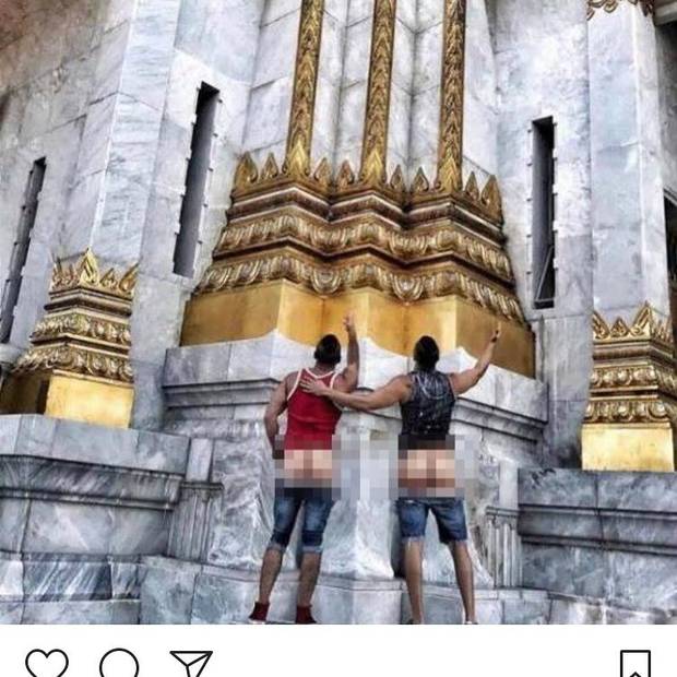 Travelling Butts: US couple Joseph and Travis Dasilva were arrested for their nude instagram posts. 