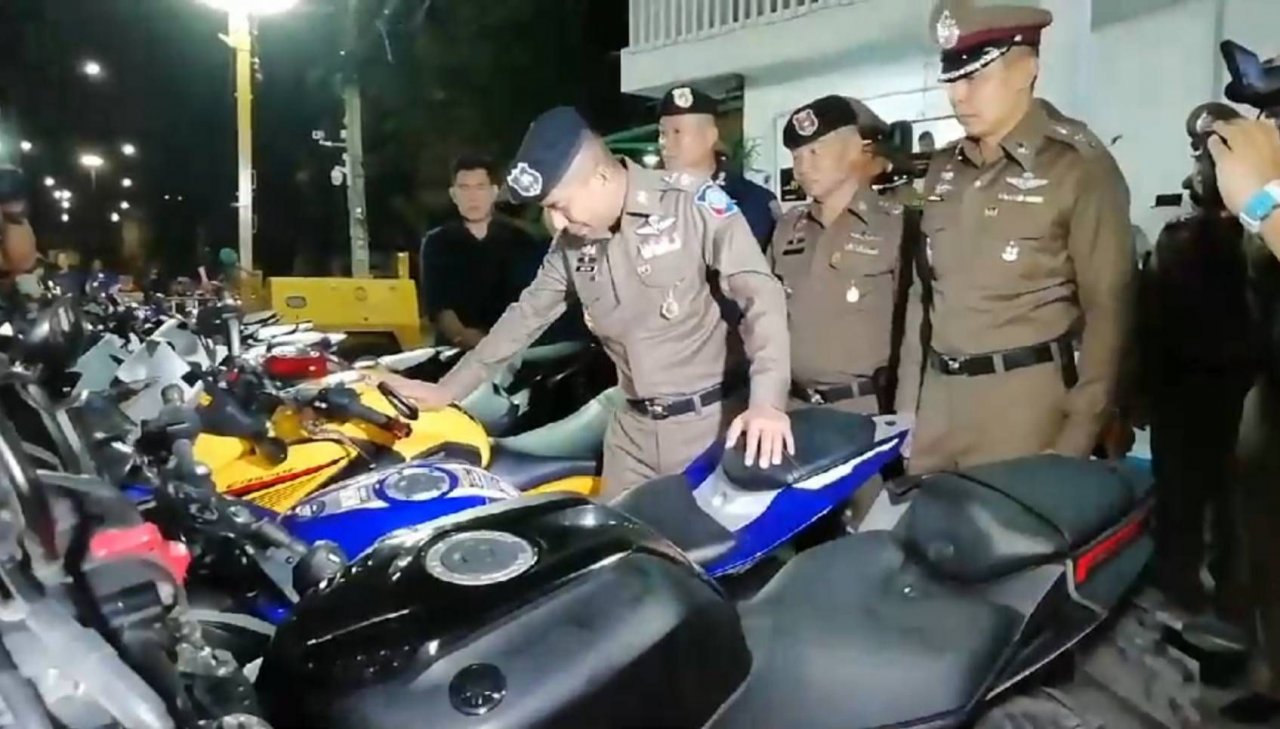 106 motorcyclists arrested in Samut Prakan with illegally modified bikes