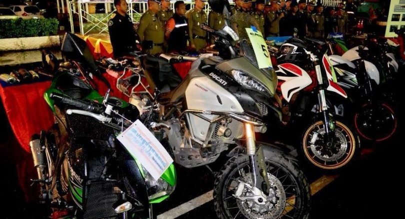 155 motorcyclists in Pathum Thani arrested for modifying bikes for racing