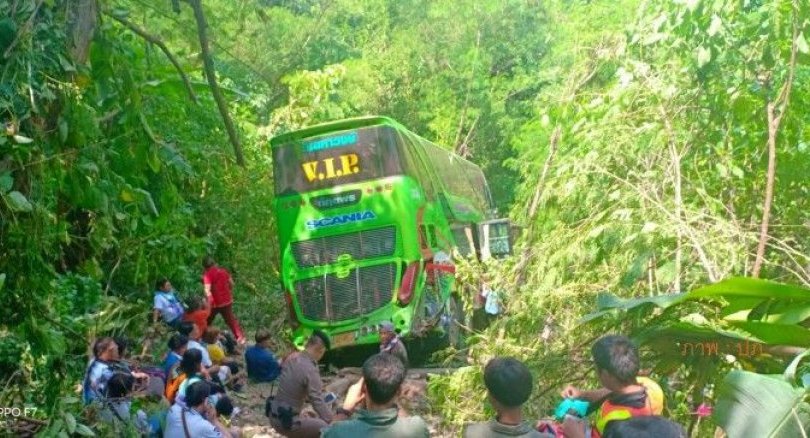 53 injured as bus plunges into valley after collision