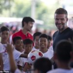 Beckham’s Bangkok Soccer Clinic, star flies in to coach Thai kids