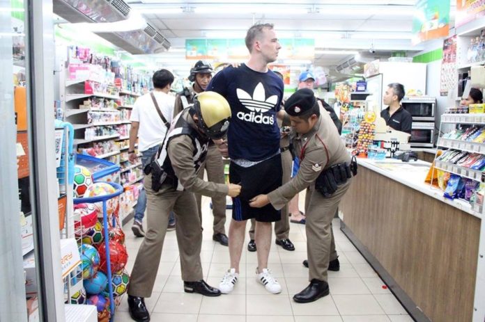 Drunken rampage in Pattaya, Norwegian tourist arrested