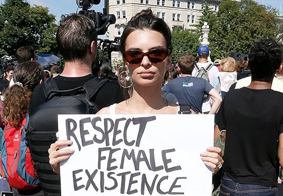 Emily Ratajkowski Responds After Being Trolled For Going Braless At Protest