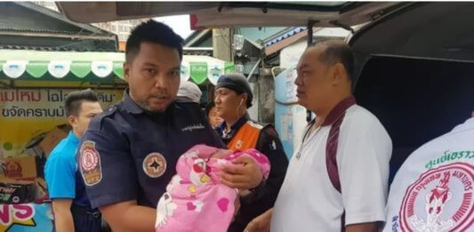 Abandoned baby found in grocery box