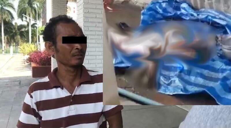 Cambodian man caught killing a stray dog for food in Chonburi.