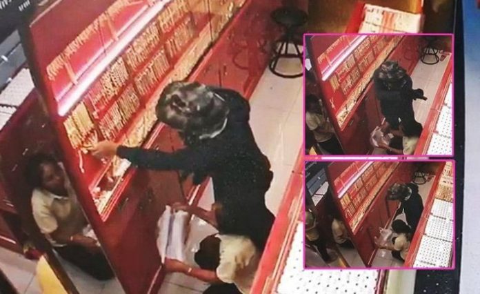 A Masked gunman steals over 2 million baht from Gold shop in Sattahip