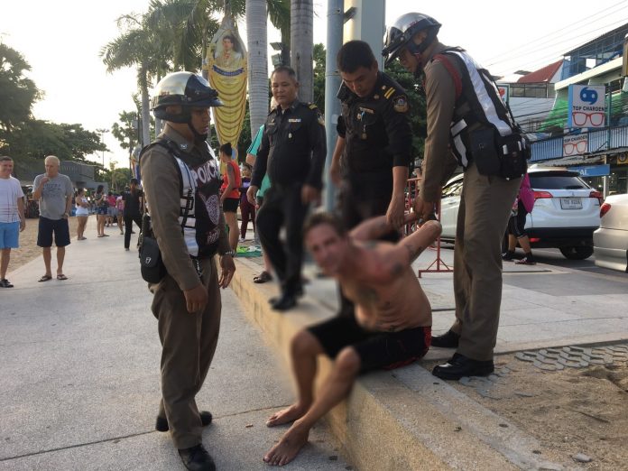Tourist going crazy in Pattaya is arrested