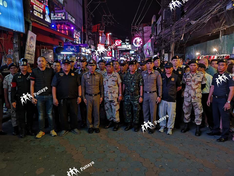 Large police and army contingent inspect Walking Street - no prostitution found!