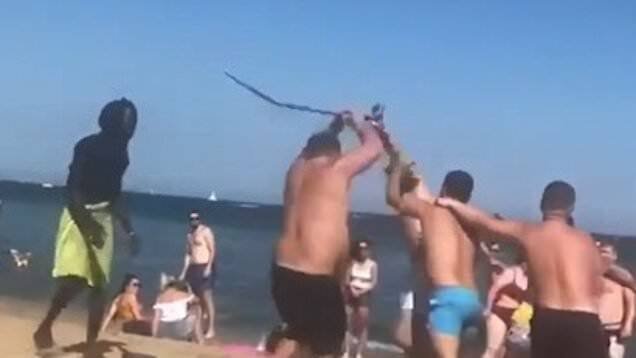British tourists brawl on Barcelona beach