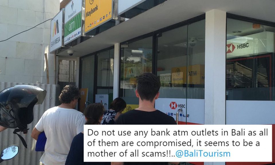 Tourists are being scammed in Bali after losing their cards in ATMs