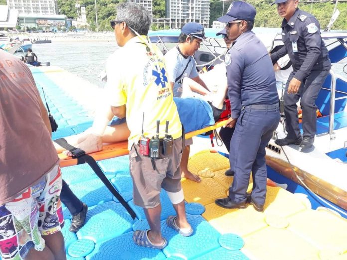 Chinese tourist injured after an accident on a speedboat in Pattaya