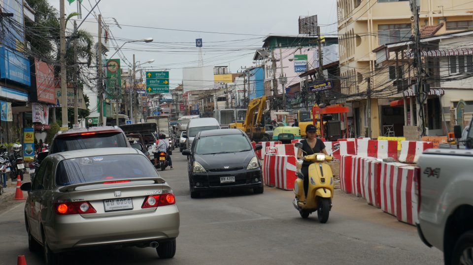 City-wide roadwork leaves Pattaya traffic in gridlock