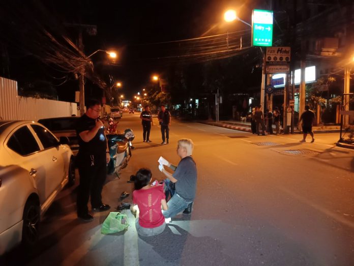 Two injured in a drunken driving related motorbike crash in Pattaya