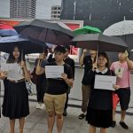 18 PRO-HONG KONG PROTEST STUDENTS GATHER IN DOWNTOWN BANGKOK
