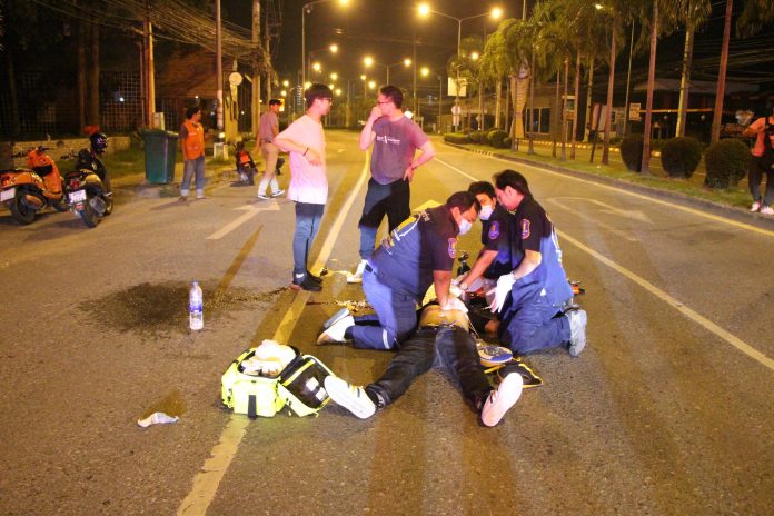 27 year old Chinese tourist falls off baht bus while reportedly “joking around” in critical condition
