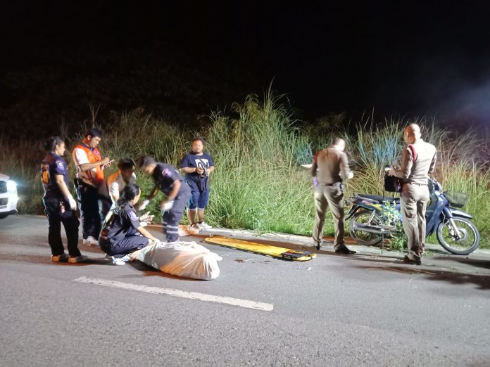 Motorbike driver dies in Bang Lamung road accident
