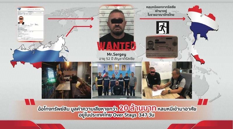 Wanted Russian man arrested hiding in Thailand