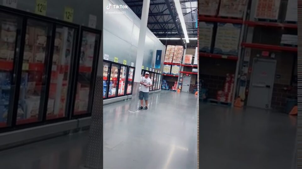 Guy rips one over the loudspeaker in aisle 12