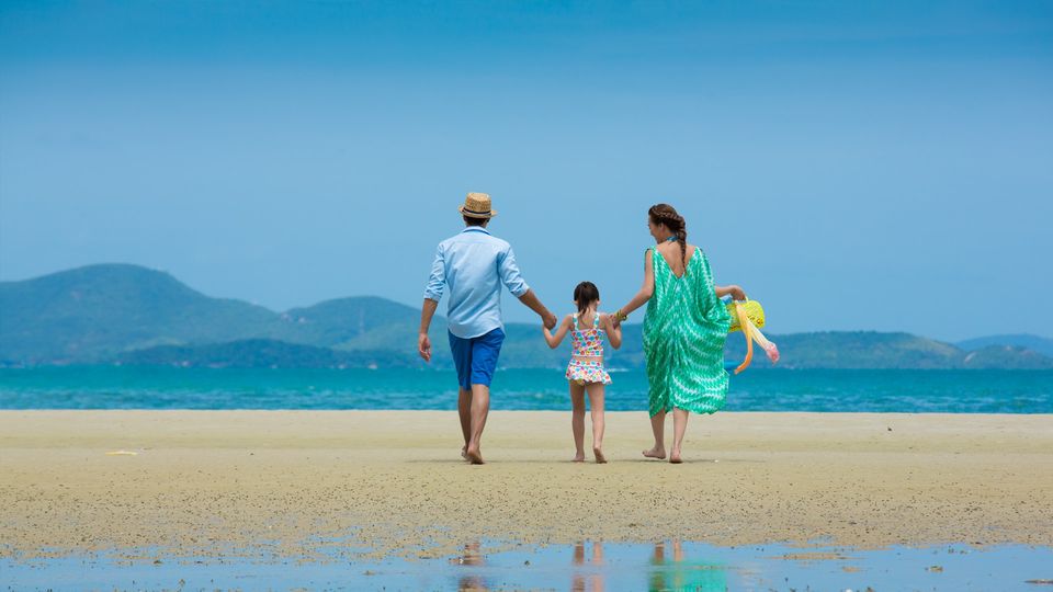 Pattayaone Thai family on beach