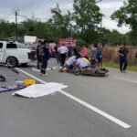 White Pickup hits motorcycle at junction, 2 killed