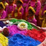 Holi festival revelers