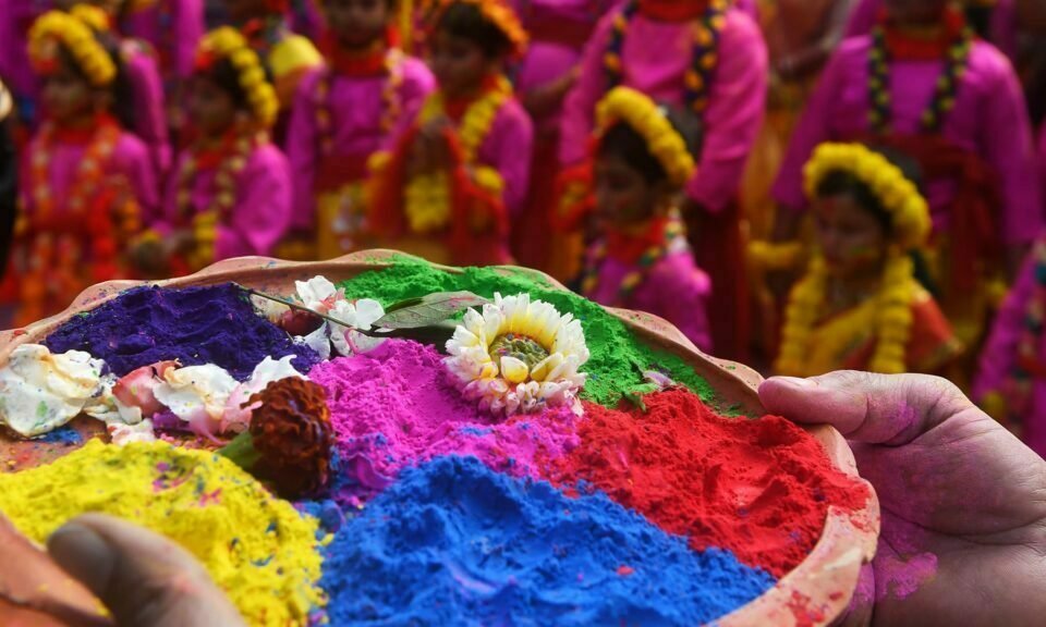 Holi festival revelers