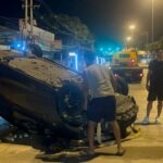 Car crashes and flips in pattaya