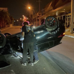 Drunk Driver Causes Car Rollover on Petchtrakul Road 