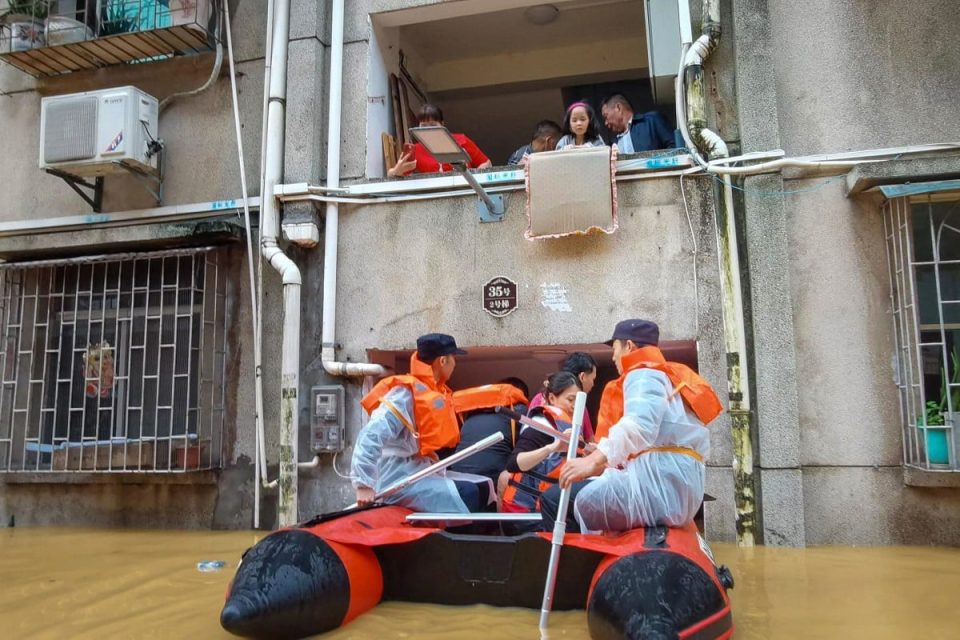 thousands evacuated as storms strike south China