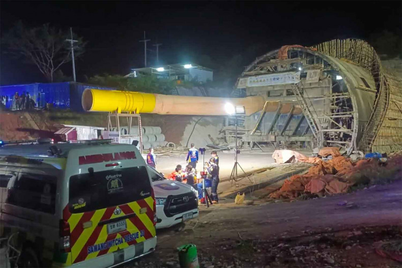 Train Tunnel in NE Thailand Collapses Trapping Three