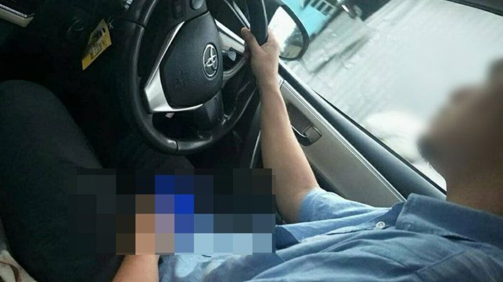 Taxi driver whose photos went viral on Facebook, masturbating while driving three you...