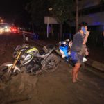 Cars, motorcycles hit trouble after truck spews mud slick across Bangkok road