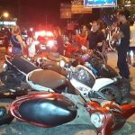 Car crashes into 11 parked motorcycles in Pattaya