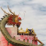 Giant dragon guards temple in Thailand