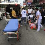 Foreign tourist hit by motorbike crossing Second Road near