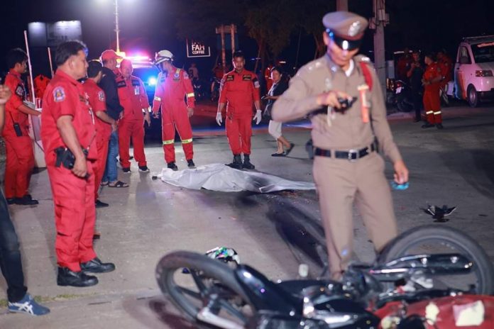 19-year-old Thai man dies in a motorbike accident in Chonburi