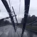 Lucky escape as power-pole smashes car in Thailand