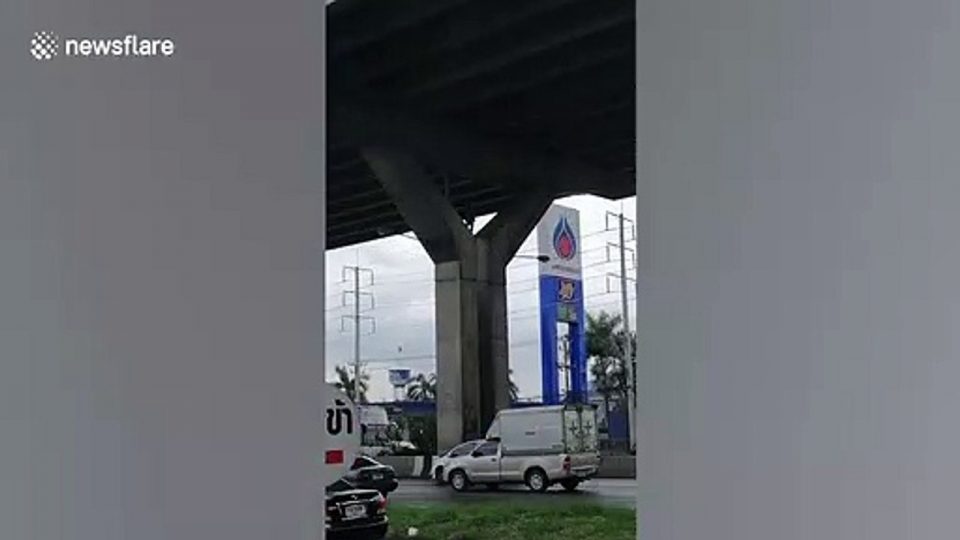 Man Rants At The Top Of Concrete Motorway Pillar