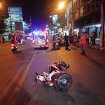 Pedestrian seriously injured after being hit by taxi motorbike in Pattaya