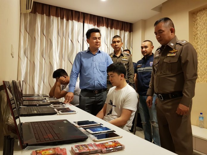 19 Chinese nationals arrested in online gambling den raided in Pattaya