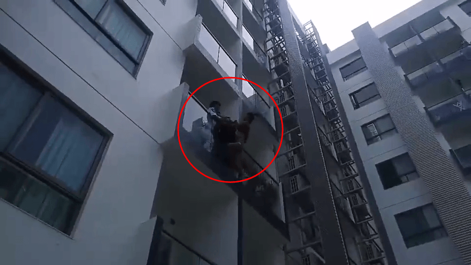 Pattaya Police stop young Thai girl from jumping from condo balcony after fight with foreign boyfriend