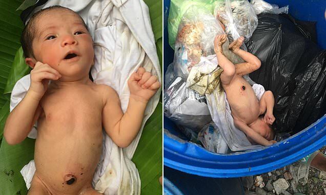 Baby girl thrown in the Bangkok trash SURVIVES