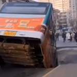 Sinkhole Swallows Bus