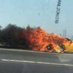 Supercar "worth millions" engulfed in flames on expressway near Bangkok