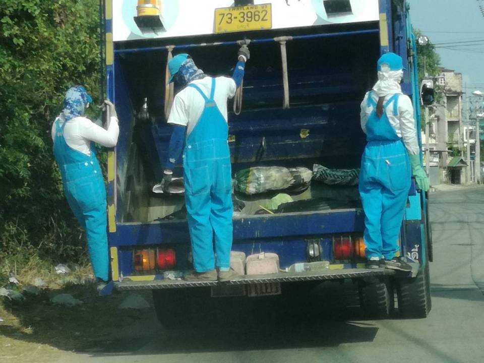 Discarded face masks