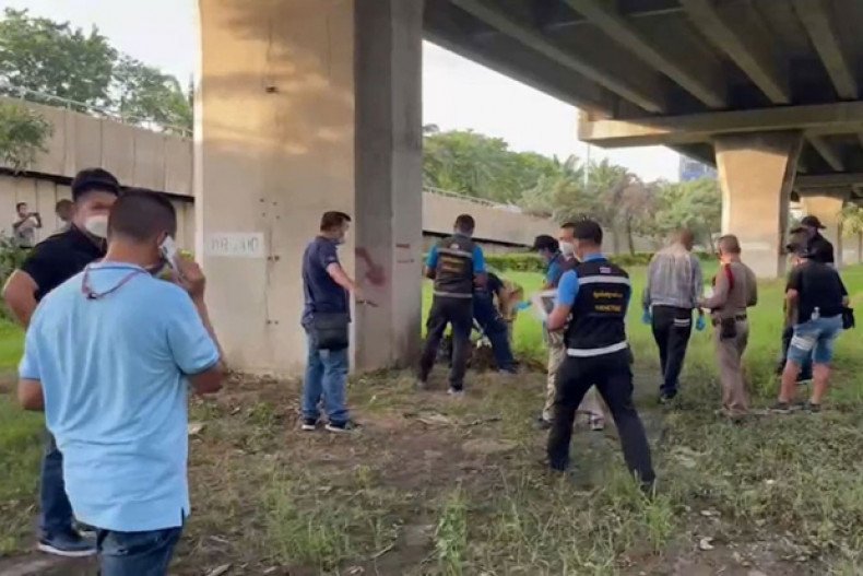 body parts buried under expressway