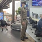 fined for rollerblading on busy Bangkok road