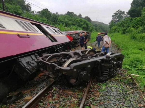 Train derails due to Side Runoff