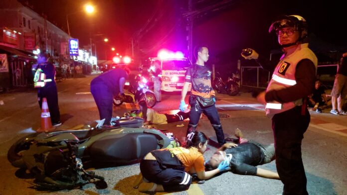 Chinese Motorcyclist in Two Bike Pileup