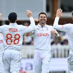 James Anderson takes two wickets in his final innings